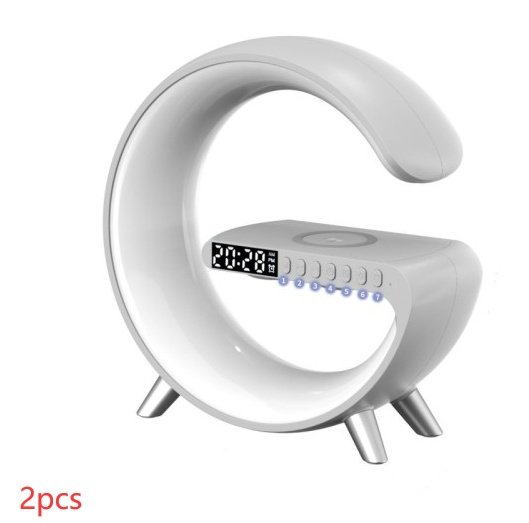 G-Shaped LED Lamp with Bluetooth Speaker & Wireless Charger