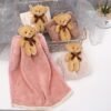Coral Velvet Dish Towel - Absorbent Bathroom Hanging Towel